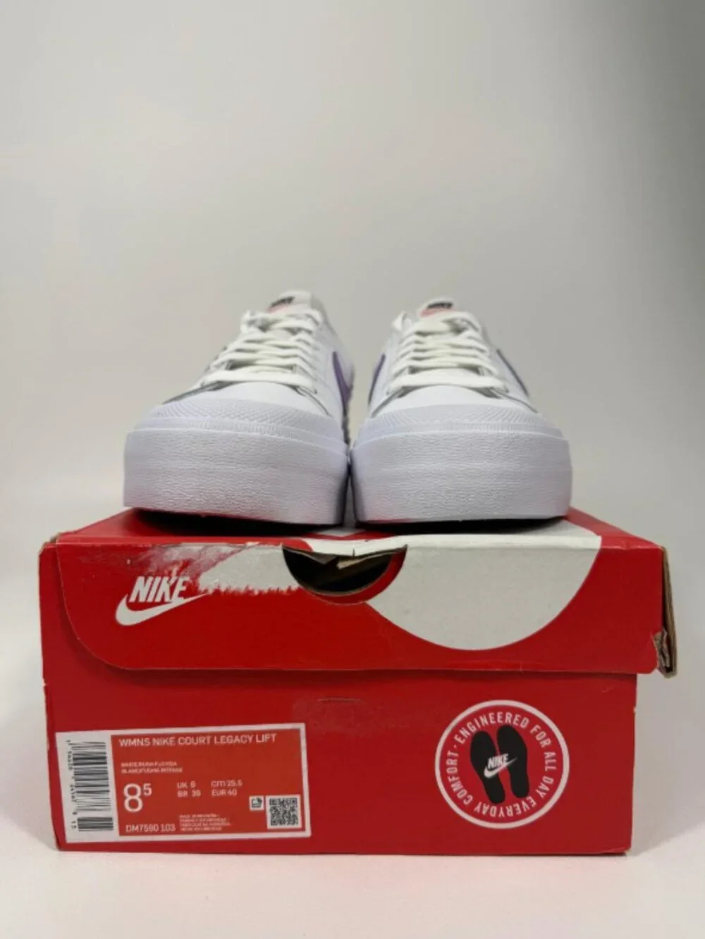 Nike Sneakers Female White Size:8.5 Legacy Lift Low Shoe White/Fuchsia/Black